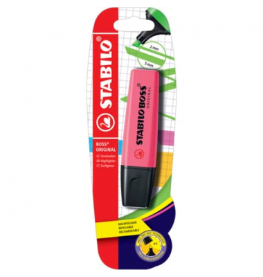 Textmarker STABILO BOSS ORIGINAL, B-10144-10, pink, 2-5mm Keilspitze