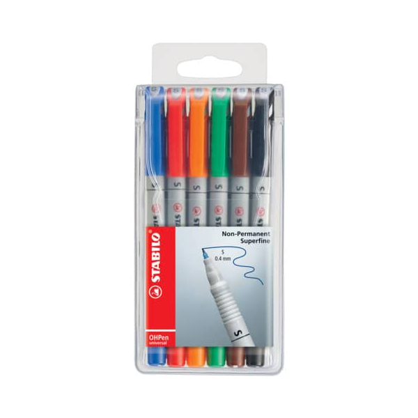 5 x Stabilo Folienschreiber OHPen universal Superfein wasserlöslich 6e