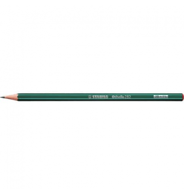 Bleistift STABILO Othello, 282/2B, dunkelgrün mit hellgrünen Kantenstreifen, k.A., 2B