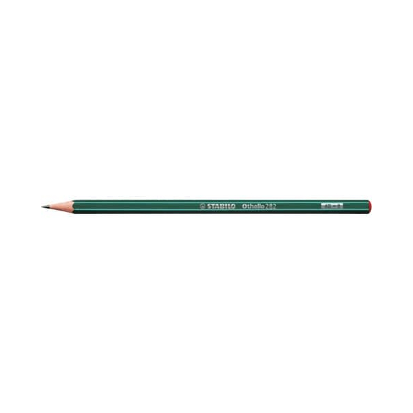 12 Stück Stabilo Bleistift STABILO Othello, 282, Härte 4B, 2,2mm-3,0mm, dunkelgrün mit hellgrünen Kantenstreifen 4006381118095 Stabilo