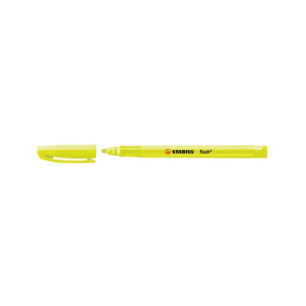 10 Stück Stabilo Textmarker STABILO flash, 555/24, gelb, 1-3,5mm Keilspitze 4006381131223 Stabilo