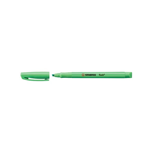 10 Stück Stabilo Textmarker STABILO flash, 555/33, grün, 1-3,5mm Keilspitze 4006381131285 Stabilo
