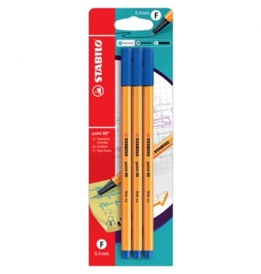 Fineliner-Set point 88, B-14827-10, orange, wei&szlig;e Streifen (Schreibfarbe: blau), 0,4mm