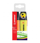 Textmarker STABILO BOSS ORIGINAL Etui, 70/2, Etui, 2-farbig sortiert, 2-5mm Keilspitze