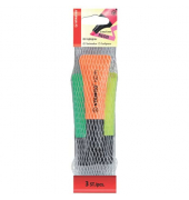 Textmarker STABILO Neon, 72/3-2, Etui, farbig sortiert (gelb/gr&uuml;n/orange), 2-5mm Keilspitze