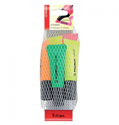 Textmarker STABILO Neon, 72/5-1, Etui, gelb, 2-5mm Keilspitze