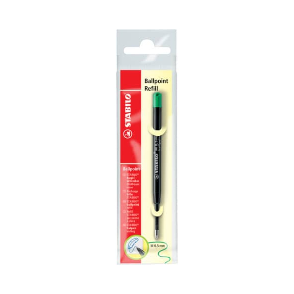 10 Stück Stabilo Kugelschreibermine STABILO Ballpoint Refill 2/036-02, grün, 0,5mm, Großraummine 4006381427784 Stabilo