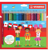 Buntstifte-Set STABILO color Etui, 1930/77-01, farbig sortiert, sechskant, Packung