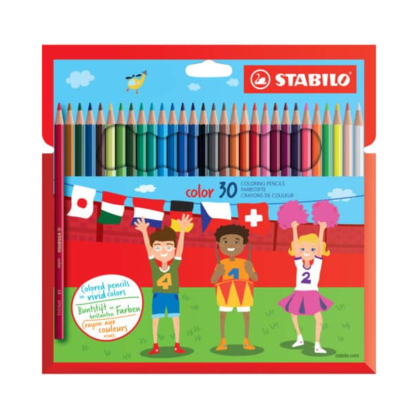 6 Stück Stabilo Buntstifte-Set STABILO color Etui, 1930/77-01, farbig sortiert, sechskant, Packung 4006381483810 Stabilo 30 Stück