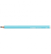 Bleistift STABILO Trio dick, 399/02-HB, H&auml;rte HB, 3,15mm, blau mit wei&szlig;en Kantenstreifen