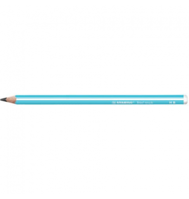 Bleistift STABILO Trio dick, 399/02-HB, H&auml;rte HB, 3,15mm, blau mit wei&szlig;en Kantenstreifen