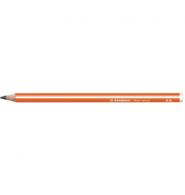 Bleistift STABILO Trio dick, 399/03-HB, H&auml;rte HB, 3,15mm, orange mit wei&szlig;en Kantenstreifen