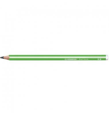 Bleistift STABILO Trio dick, 399/04-HB, H&auml;rte HB, 3,15mm, gr&uuml;n mit wei&szlig;en Kantenstreifen