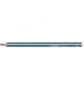 Bleistift STABILO Trio dick, 399/2B, Härte 2B, 3,15mm, petrol mit weißen Kantenstreifen