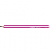 Bleistift STABILO Trio dick, 399/01-2B, H&auml;rte 2B, 3,15mm, pink mit wei&szlig;en Kantenstreifen