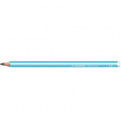 Bleistift STABILO Trio dick, 399/02-2B, blau mit weißen Kantenstreifen, 3,15mm, 2B