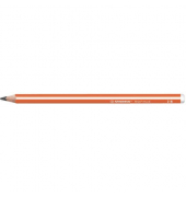 Bleistift STABILO Trio dick, 399/03-2B, H&auml;rte 2B, 3,15mm, orange mit wei&szlig;en Kantenstreifen