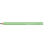 Bleistift STABILO Trio dick, 399/04-2B, grün mit weißen Kantenstreifen, 3,15mm, 2B