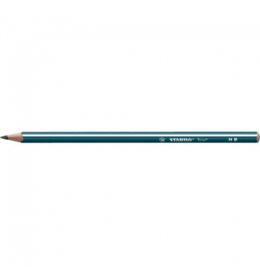 Bleistift STABILO Trio, 369/HB, petrol mit weißen Kantenstreifen, 2,2mm, HB