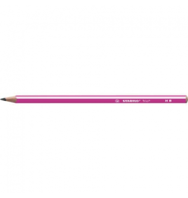 Bleistift STABILO Trio, 369/01-HB, Härte HB, 2,2mm, pink mit weißen Kantenstreifen