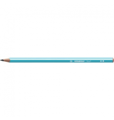 Bleistift STABILO Trio, 369/02-HB, Härte HB, 2,2mm, blau mit weißen Kantenstreifen