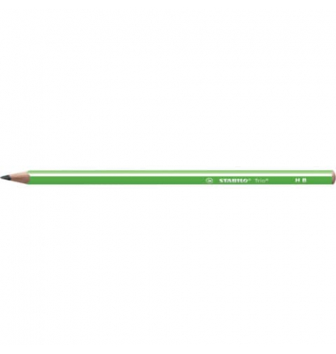 Bleistift STABILO Trio, 369/04-HB, Härte HB, 2,2mm, grün mit weißen Kantenstreifen