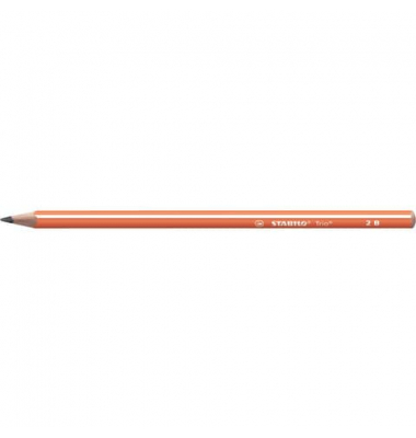 Bleistift STABILO Trio, 369/03-2B, orange mit weißen Kantenstreifen, 2,2mm, 2B