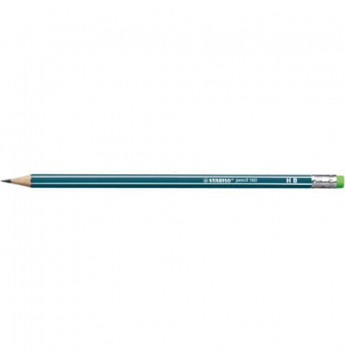 Bleistift STABILO pencil 160, 2160/HB, H&auml;rte HB, 2,2mm, petrol, mit Radiergummi