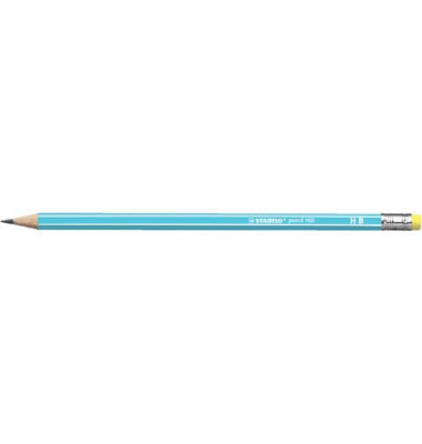 Bleistift STABILO pencil 160, 2160/02-HB, Härte HB, 2,2mm, hellblau, mit Radiergummi