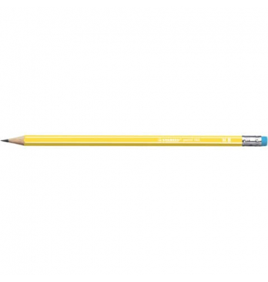 Bleistift STABILO pencil 160, 2160/05-HB, Härte HB, 2,2mm, gelb, mit Radiergummi