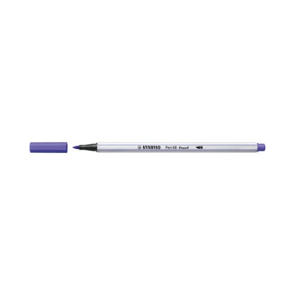 10 Stück Stabilo Premium-Filzstift mit Pinselspitze für variable Strichstärken - Pen 68 brush - Einzelstift - violett 4006381545709 Stabilo