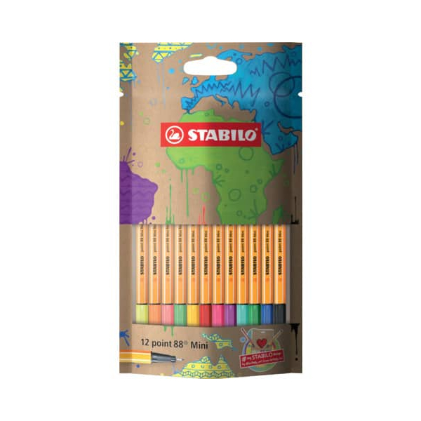 6 x Stabilo Fineliner point 88 Mini myStabilodesign Edition VE=12 Farb