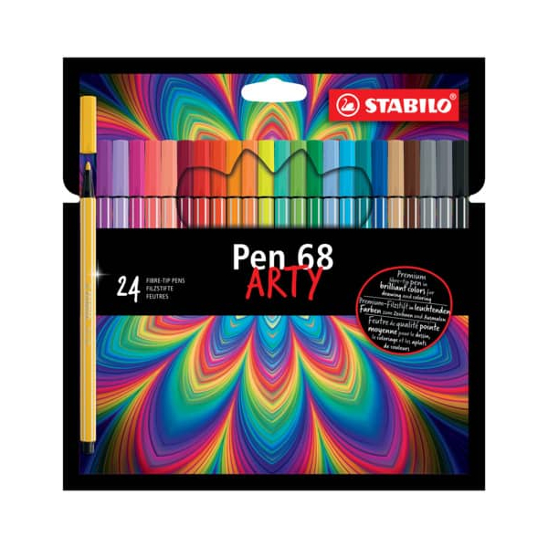 6 Stück Stabilo Premium-Filzstift - Pen 68 - ARTY - 24er Pack - mit 24 verschiedenen Farben 4006381547048 Stabilo 24 Stück