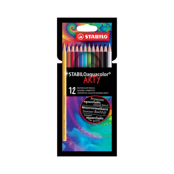 6 x Stabilo Aquarell-Buntstift Stabiloaquacolor Kartonetui Arty VE=12