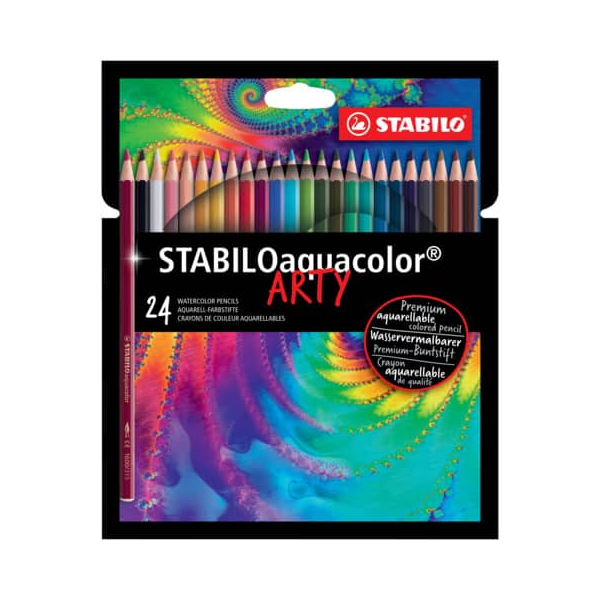 6 x Stabilo Aquarell-Buntstift Stabiloaquacolor Kartonetui Arty VE=24
