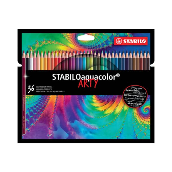 6 x Stabilo Aquarell-Buntstift Stabiloaquacolor Kartonetui Arty VE=36