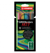 Buntstifte-Set GREENcolors Etui ARTY, 6019/12-1-20, farbig sortiert, sechskant, Packung