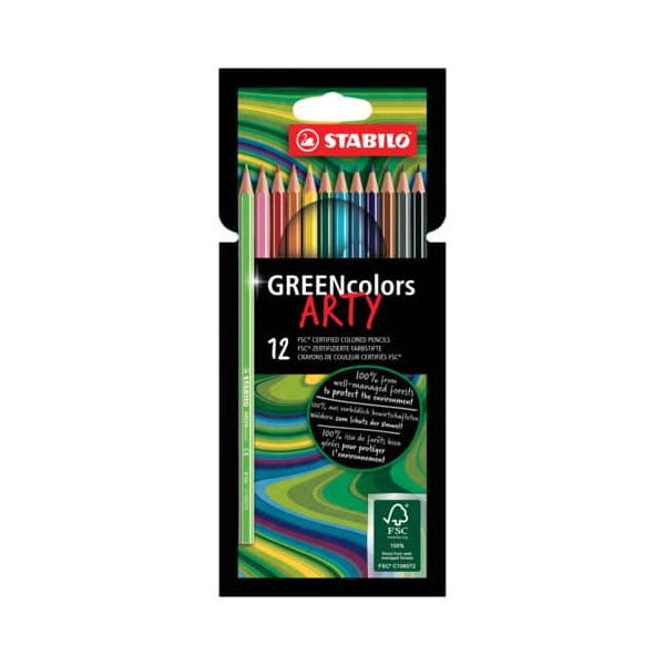 4006381547246 - Umweltfreundlicher Buntstift - GREENcolors - ARTY - 12er Pack - mit 12 verschiedenen Farben 4006381547246 STABILO 12 Stück
