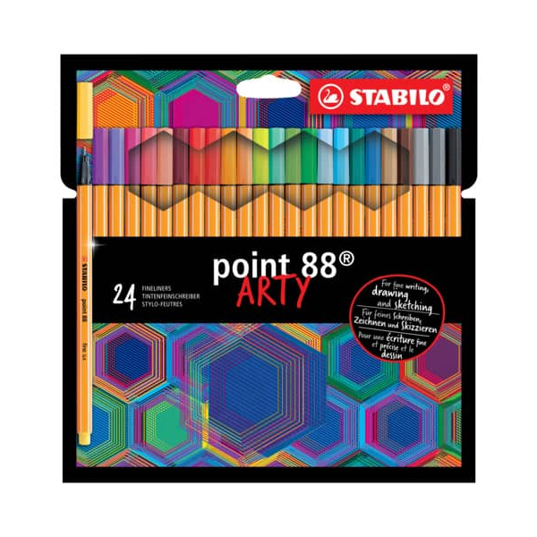 4006381557474 - STABILO ® point 88® fineliner Arty cardboard wallet of 24 colors