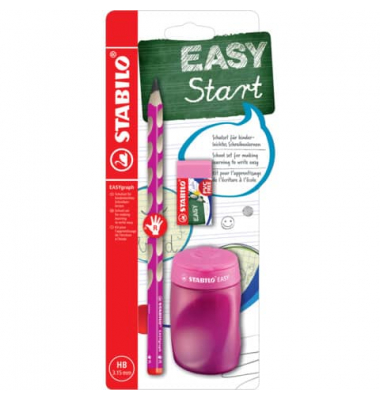 Schreibgeräteset STABILO EASYgraph, B-56681-3, pink, 3,15mm, HB
