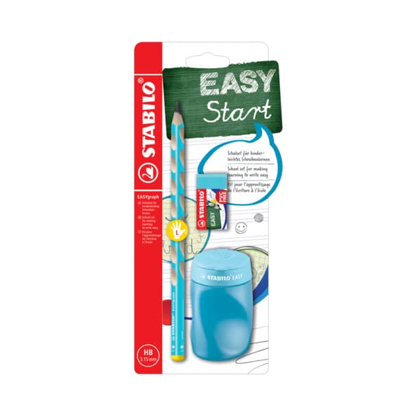 3 Stück Stabilo Schreibgeräteset EASYgraph Schul-Set, B-56683-3, blau, 3,15mm, HB 4006381566834 Stabilo 3 Stück