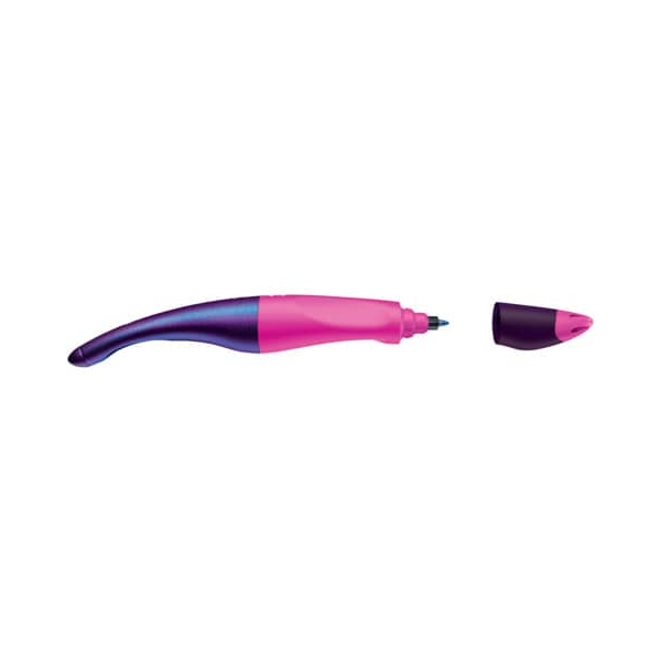 4006381568432 - Ergonomischer Tintenroller für Linkshänder - STABILO EASYoriginal Holograph Edition in magenta - Einzelstift - Schreibfarbe blau (löschbar) - inklusi