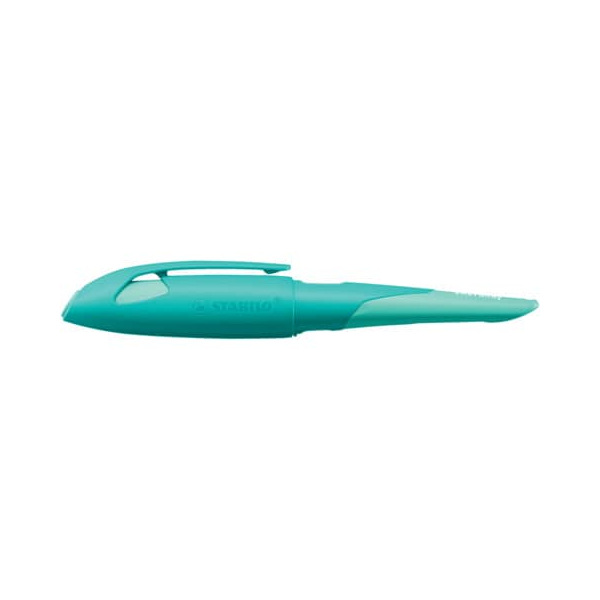 4006381570077 - Ergonomischer Schulfüller für Rechtshänder mit Anfänger-Feder A - STABILO EASYbirdy Pastel Edition in aqua grün mint - Einzelstift - inklusive Patrone