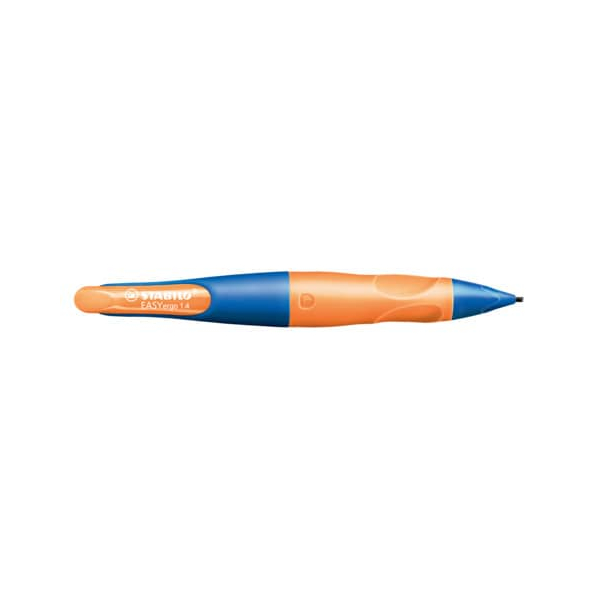 4006381573719 - Ergonomischer Druck-Bleistift für Linkshänder - EASYergo 14 in ultramarinblau neonorange - Einzelstift - inklusive 3 dünner Min