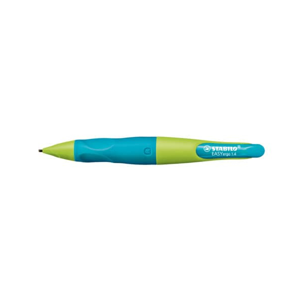 4006381573771 - Ergonomischer Druck-Bleistift für Rechtshänder - EASYergo 14 in neonlimonengrün aquamarin - Einzelstift - inklusive 3 dünner Mi 4006381573771 - Ergonomischer Druck-Bleistift für Rechtshänder - EASYergo 14 in neonlimonengrün aquamarin - Einzelstift - inklusive 3 dünner Mi