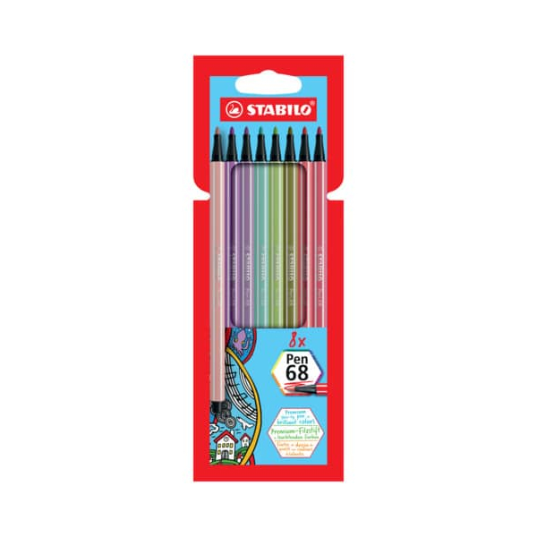 4006381574433 - Premium-Filzstift - Pen 68 - 8er Pack - mit 8 verschiedenen Farben 4006381574433 8 Stück