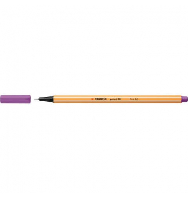 Fineliner point 88, 88/60, orange, wei&szlig;e Streifen (Schreibfarbe: pflaume), 0,4mm