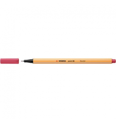 Fineliner point 88, 88/49, orange, wei&szlig;e Streifen (Schreibfarbe: erdbeerrot), 0,4mm