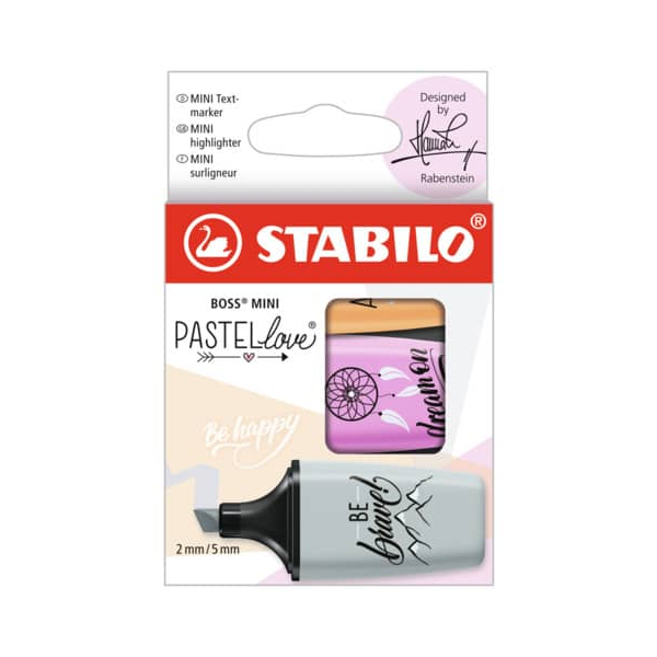 Stabilo Textmarker Boss Mini Pastellove Edition 2.0 sortiert Etui VE=3