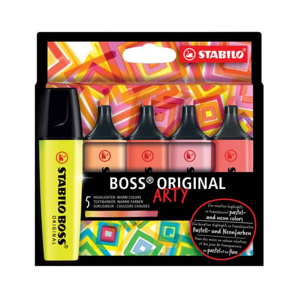 4006381577724 - Textmarker BOSS ORIGINAL 70 5-02-1-20 Etui 5-farbig sortiert 2-5mm Keilspitze 4006381577724 5 Stück